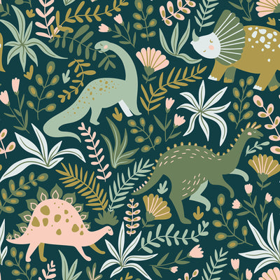 Cute Dinosaur with Leaves Wallpaper