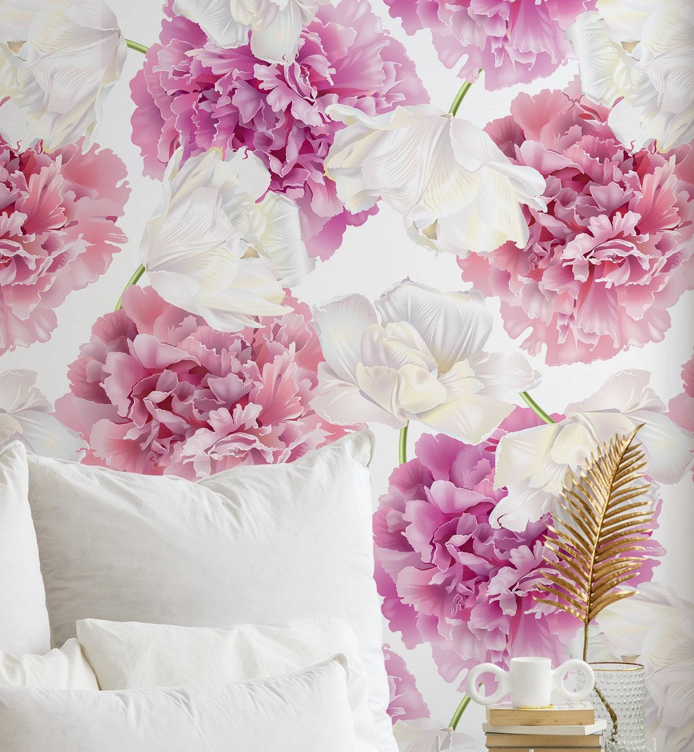 Peony and Tulip Flowers Wallpaper – Walltrendz