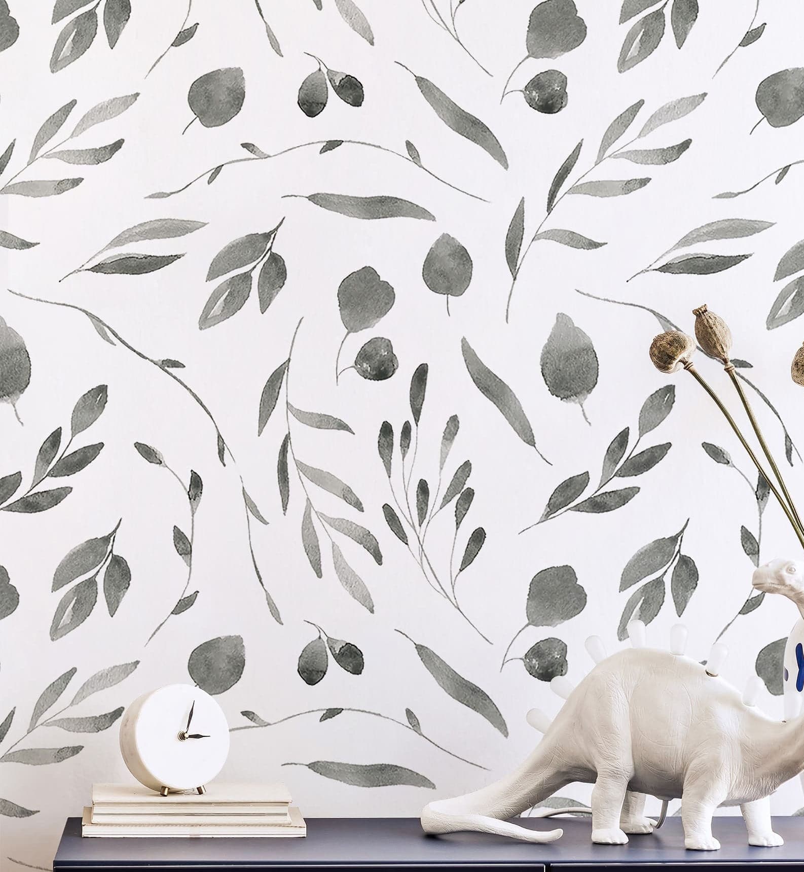 Line art Leaf Botanical Removable Wallpaper | Walltrendz