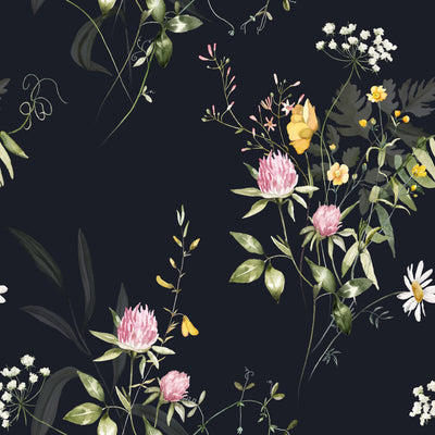 Watercolor Dark Botanical Wallpaper