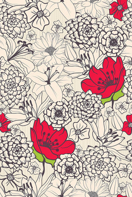 Monochrome Flowers - Walltrendz