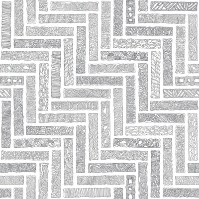 Monochrome Herringbone Wallpaper