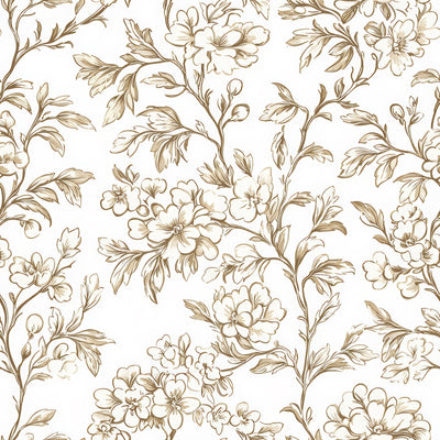 Botanical Toile Floral Wallpaper