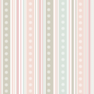 Pastel Winter Pattern with Stripes and Snowflakes Wallpaper