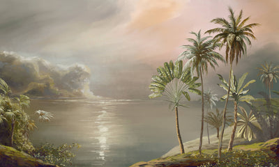 River With Palm Trees Wallpaper