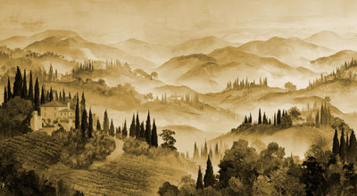 Retro Style Landscape Wallpaper