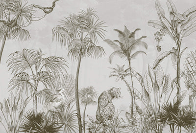 Tropical Etching Mural Wallpaper