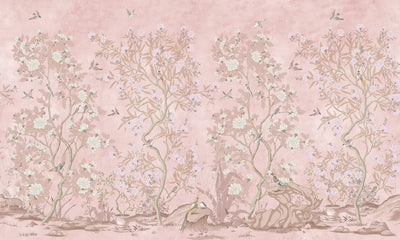 Chinoiserie Magnolia And Birds Wallpaper
