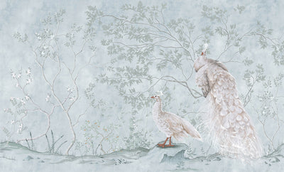 Peacock Chinoiserie Wall Mural Wallpaper