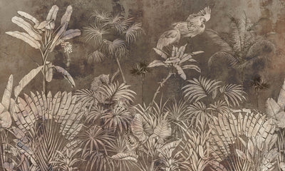 Tropical Mural Leave Vintage Wallpaper
