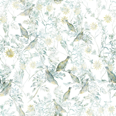 Playful Birds And Garden Wallpaper