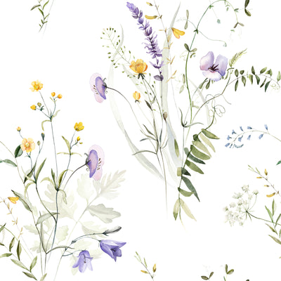 Botanical Wildflower Pattern Wallpaper