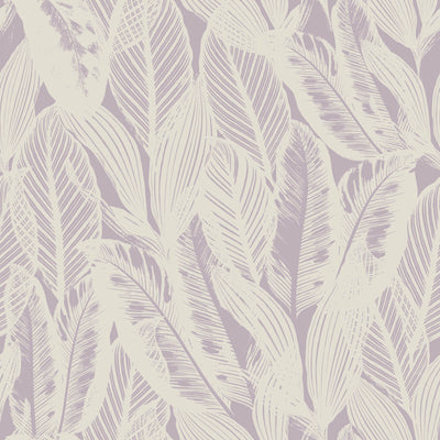 Banana Leaves Lavender Minimal Tropical Wallpaper