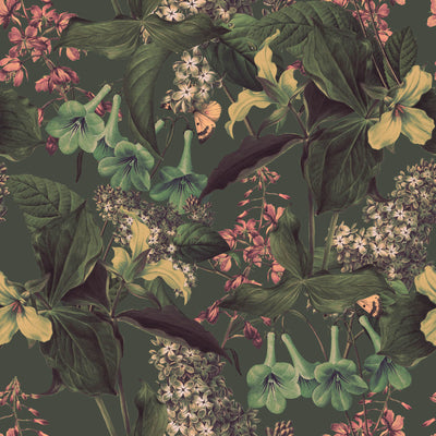 Midnight Garden Flower Wallpaper