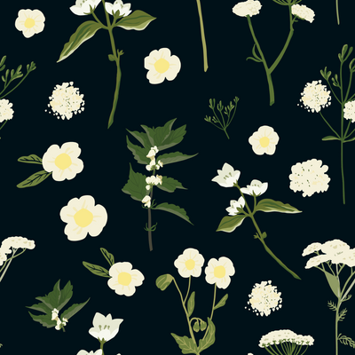 Garden Wild Flower Seamless Pattern Wallpaper