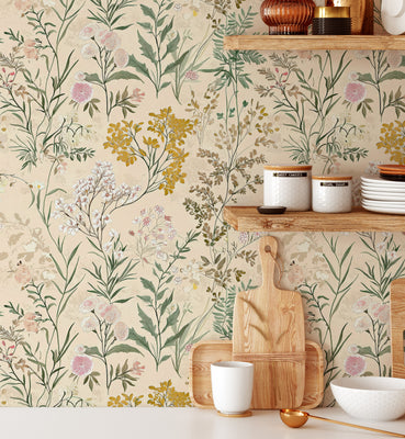Elegant Vintage Botanical Garden Wallpaper
