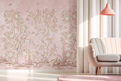 Chinoiserie Magnolia And Birds Wallpaper