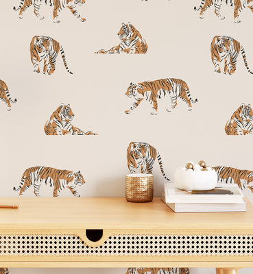 Wild Tiger Pattern Wallpaper