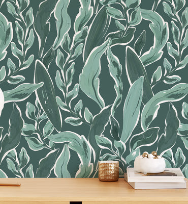 Serene Green Leaves Wallpaper