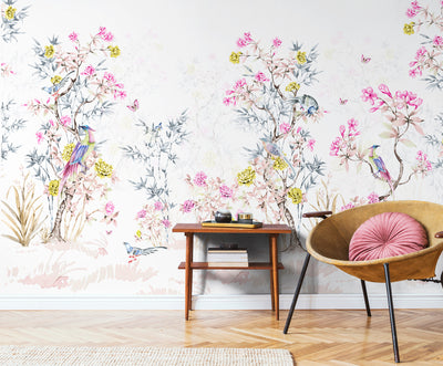Colorful Chinoiserie Mural Wallpaper