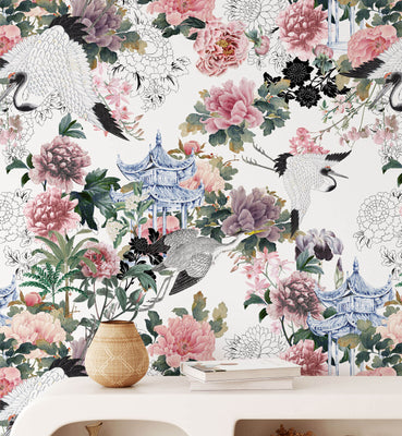 Chinoiseries Peonies Wallpaper