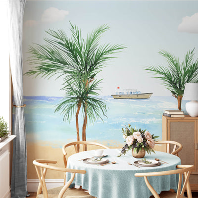 Watercolor Summer Beach Wallpaper