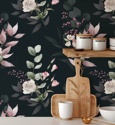 Dark Botanical Seamless Wallpaper