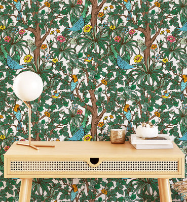 Bird Garden Decorative Wallpaper