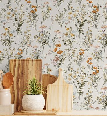 Meadow Wild Botanical Bunch Wallpaper