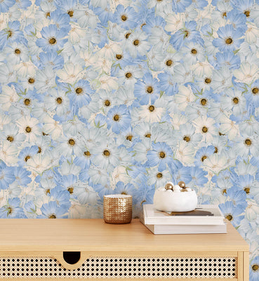 Watercolor Daisy Flower Hand Painted Wallpaper
