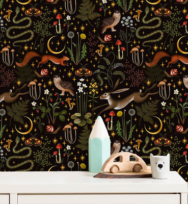 Dark Fairy Forest Wallpaper with Woodland Scene