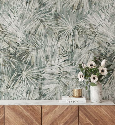 Hand Painted Palm Wallpaper