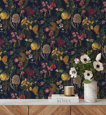 Dark Tropical With Fruit Wallpaper