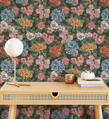 Unique colorful Botanic Flowers Wallpaper