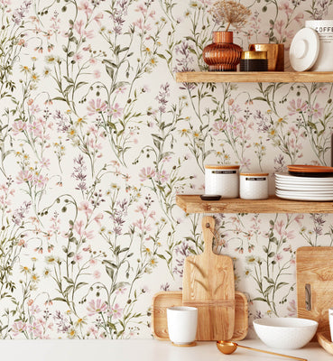 Meadow Wild Botanical Wallpaper