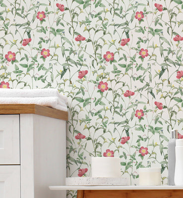 Watercolor Seamless Vintage Botanical Wallpaper