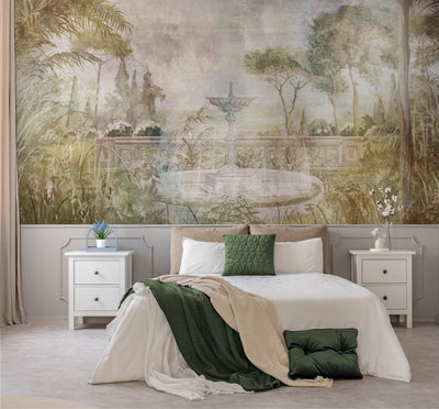 Vintage Watercolor Toscana garden Wallpaper