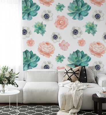 Watercolor Anemones - Walltrendz