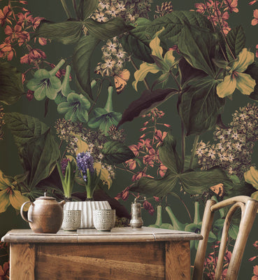 Midnight Garden Flower Wallpaper