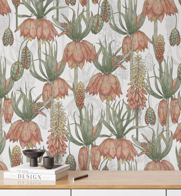 Watercolor Exotic Flowers Wallpaper