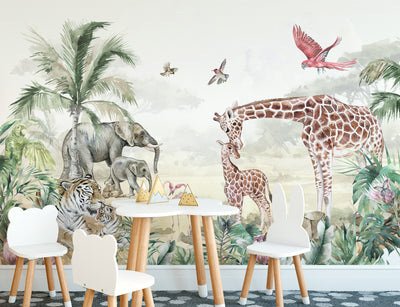 Forest Safari Wallpaper for Kids Room