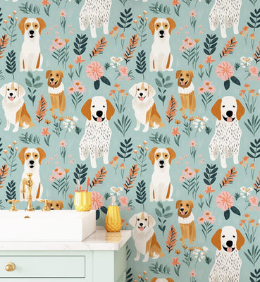 Nursery Dog Wallpaper for Kids Room