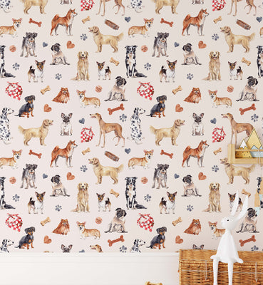 Watercolor Hand Drawn Dog Wallpaper