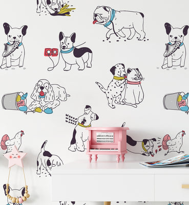 Cute Linear Dog Wallpaper