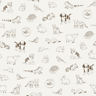Brown Animals Sketch Wallpaper