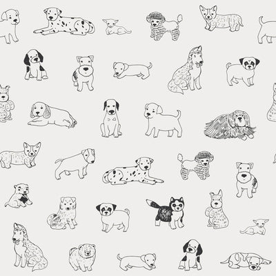 Line Art Dog Puppy Wallpaper