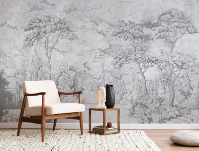 Retro Vintage Forest Wallpaper