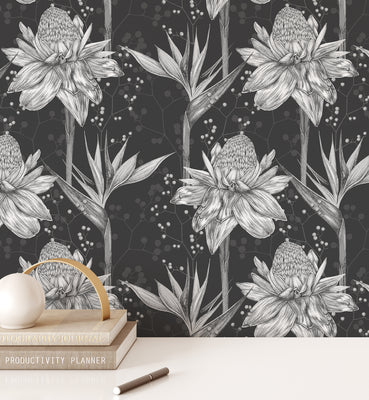 Tropical Exotic Floral Wallpaper