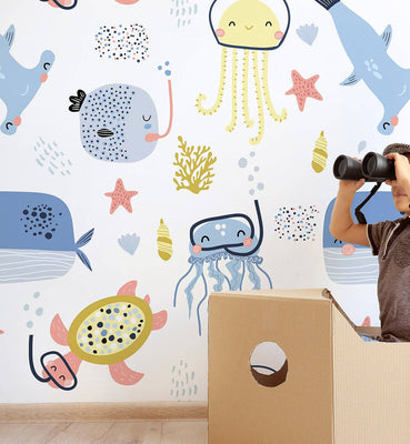 Cute Undersea Wallpaper for Kids Room