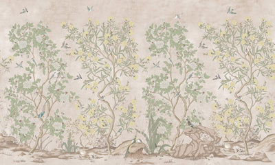 Vintage Chinoiserie Elegant Tree Wallpaper